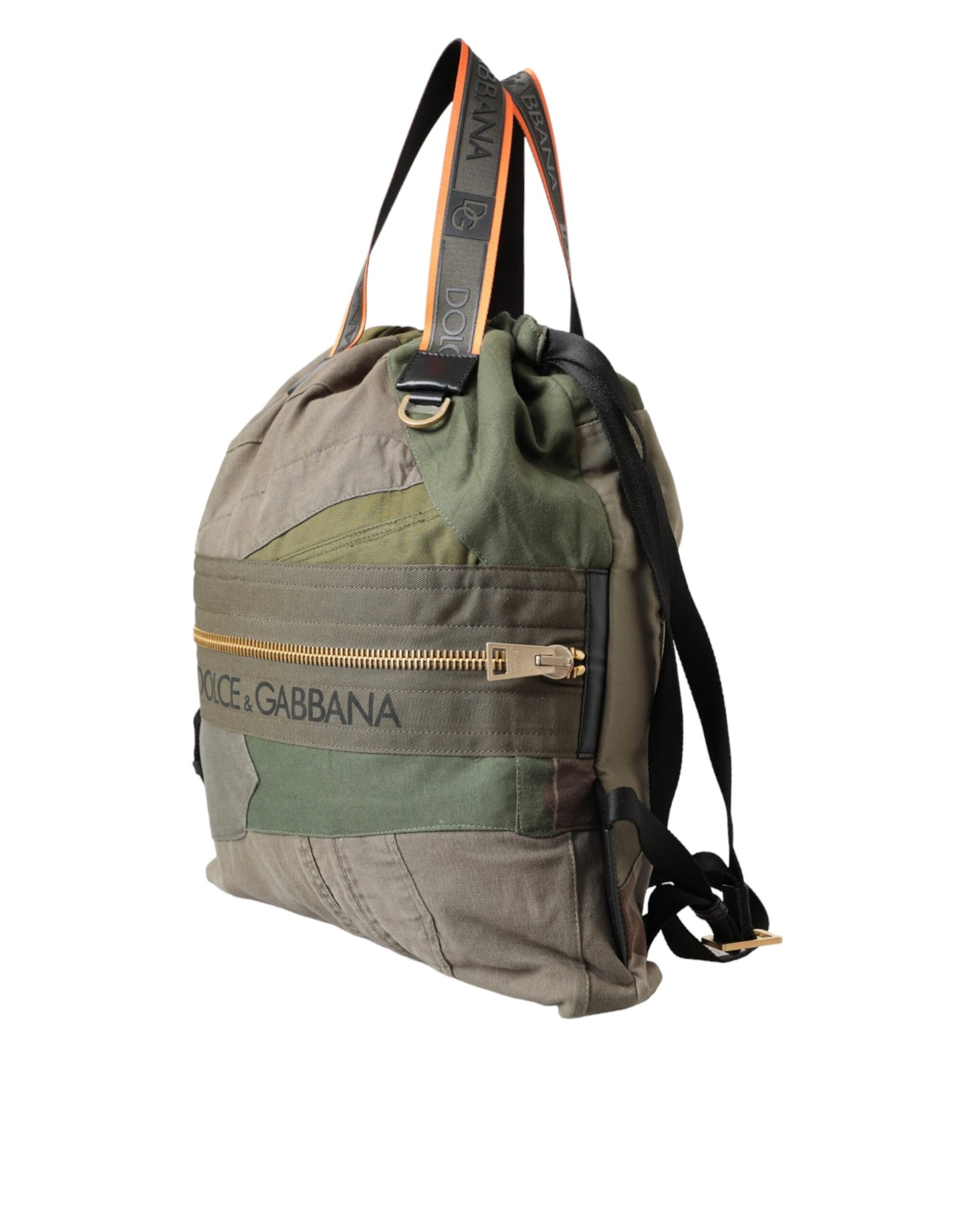  - Military Green Patchwork Rucksack Backpack Bag