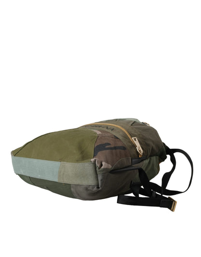  - Military Green Patchwork Rucksack Backpack Bag