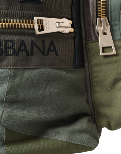  - Military Green Patchwork Rucksack Backpack Bag