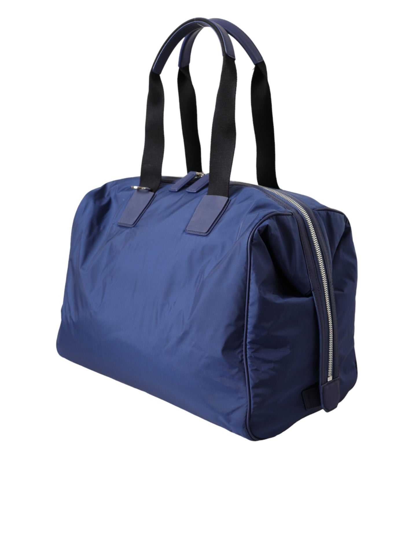  - Blue Nylon Calfskin Hand Shoulder Duffel Bag