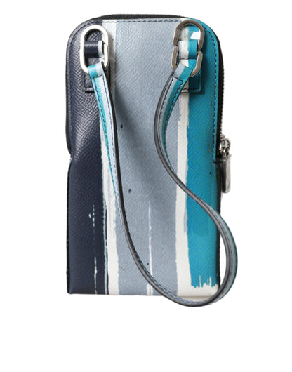  - Multicolor Leather DG Logo Silver Zip Card Holder Wallet