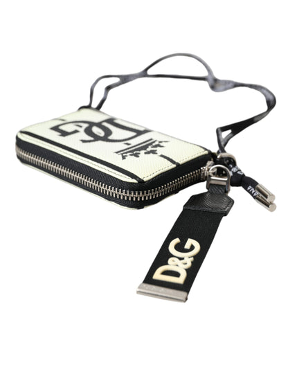  - White Black Stripe Crown Logo Leather Card Holder Wallet