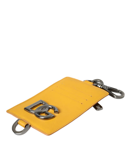  - Orange Calf Leather Credit Card Holder Clip On Wallet