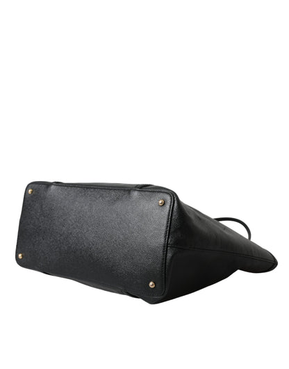 Black Leather Miss Escape Shopping Tote Women Bag - The Luxe Alliance