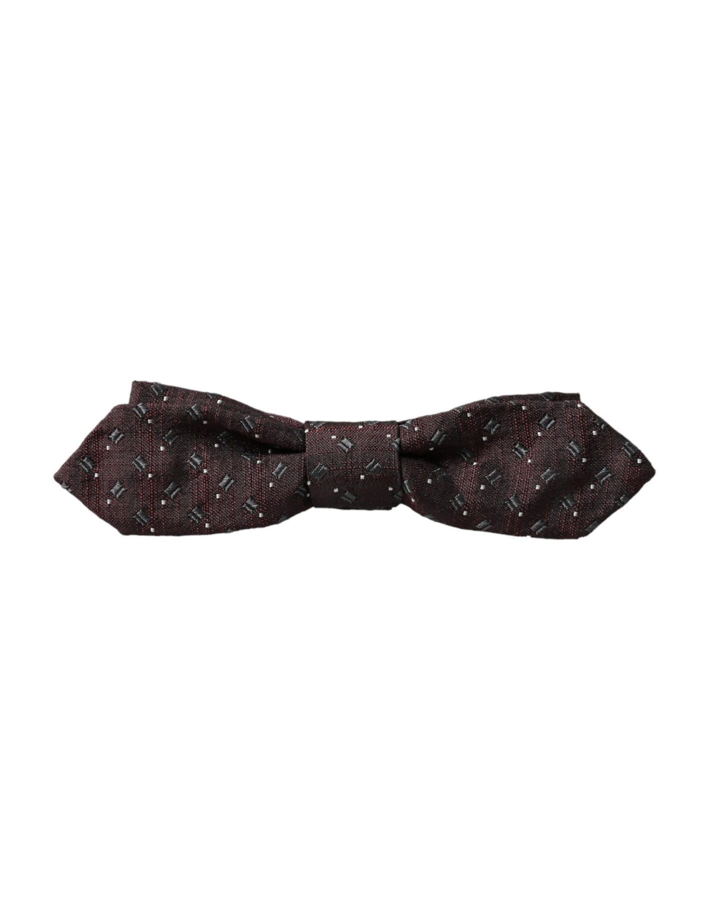  - Maroon Silk Patterned Adjustable Neck Papillon Bow Tie