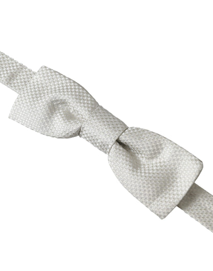  - Off White Silk Adjustable Neck Men Papillon Bow Tie