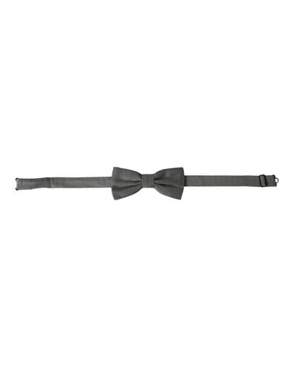  - Gray Silk Patterned Adjustable Neck Men Papillon Bow Tie