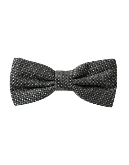  - Gray Silk Patterned Adjustable Neck Men Papillon Bow Tie