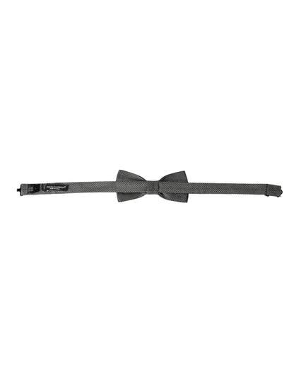  - Gray Silk Patterned Adjustable Neck Men Papillon Bow Tie