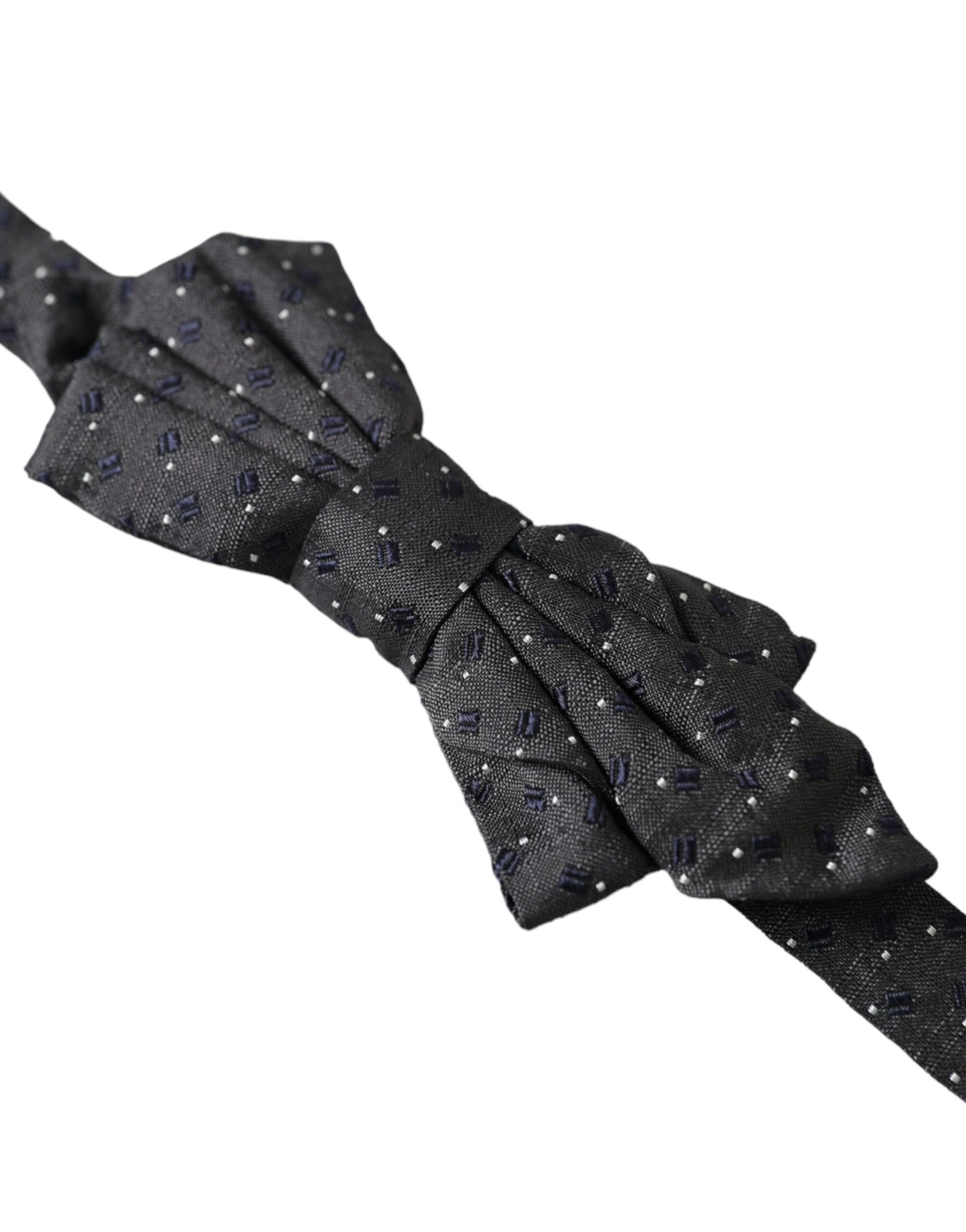  - Black Silk Patterned Adjustable Neck Men Papillon Bow Tie