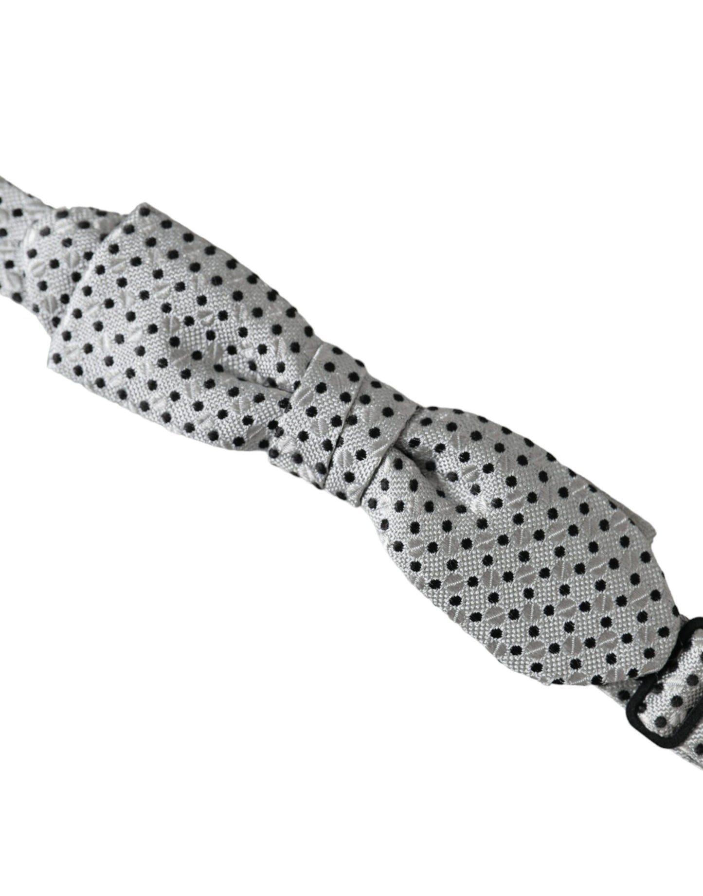  - Gray Silk Polka Dot Adjustable Neck Men Papillon Bow Tie