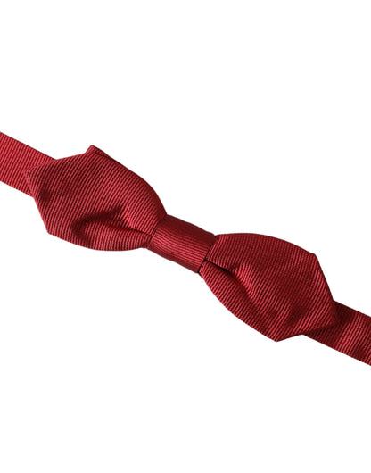  - Red Silk Jacquard Adjustable Neck Men Bow Tie