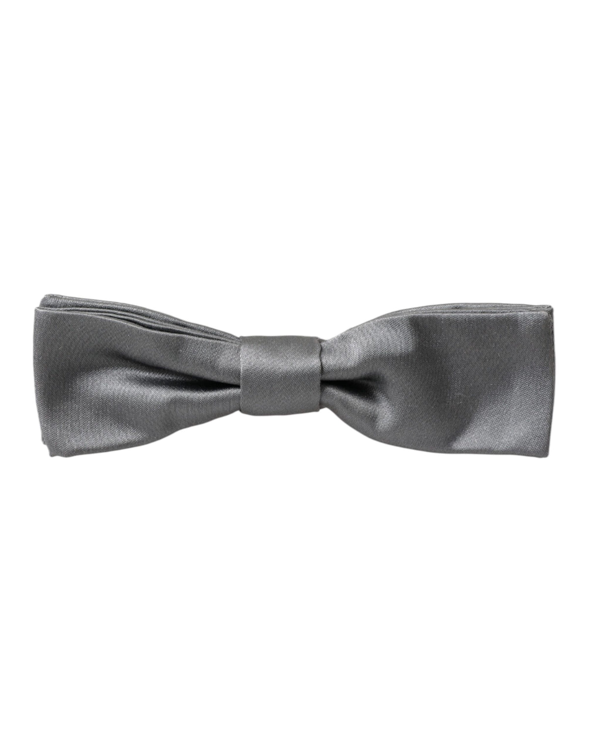 Dolce & Gabbana Gray Satin Silk Adjustable Neck Papillon Bow Tie
