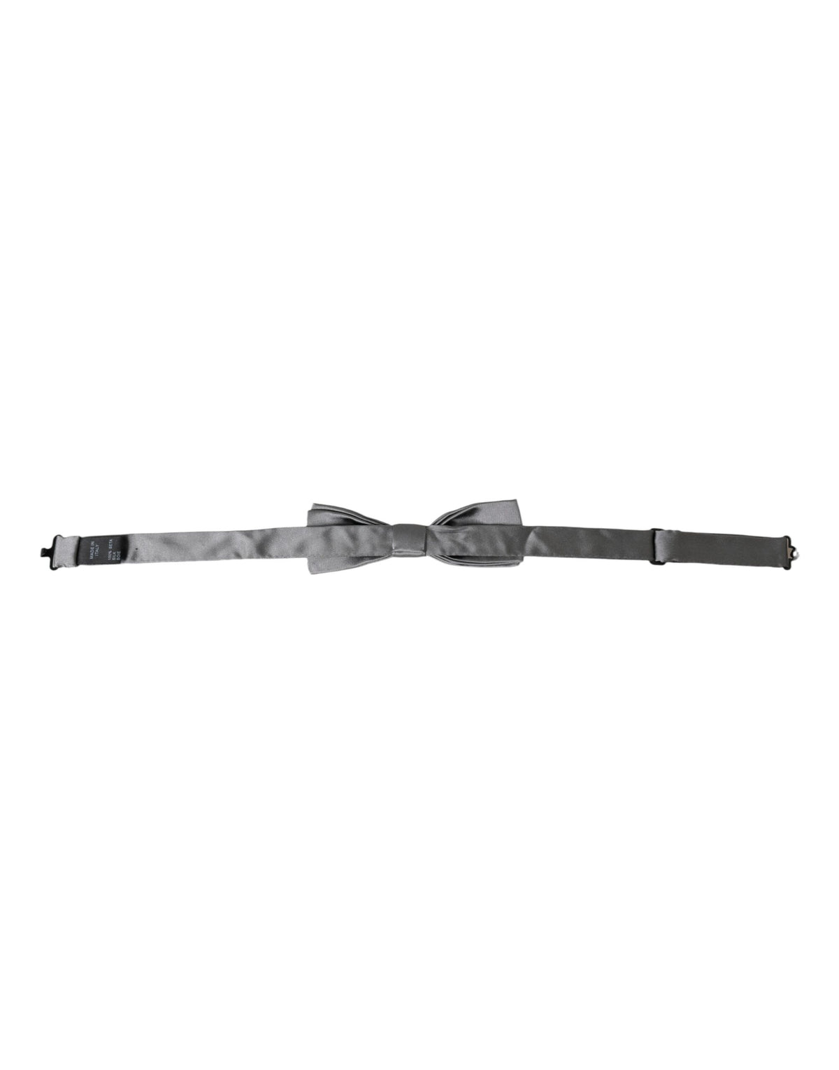 Dolce & Gabbana Gray Satin Silk Adjustable Neck Papillon Bow Tie