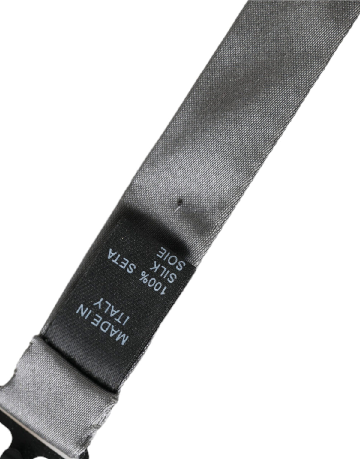 Dolce & Gabbana Gray Satin Silk Adjustable Neck Papillon Bow Tie