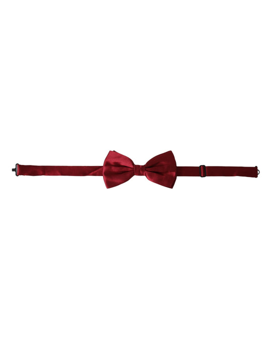  - Red Satin Silk Adjustable Neck Men Bow Tie