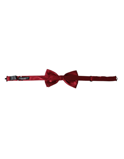  - Red Satin Silk Adjustable Neck Men Bow Tie