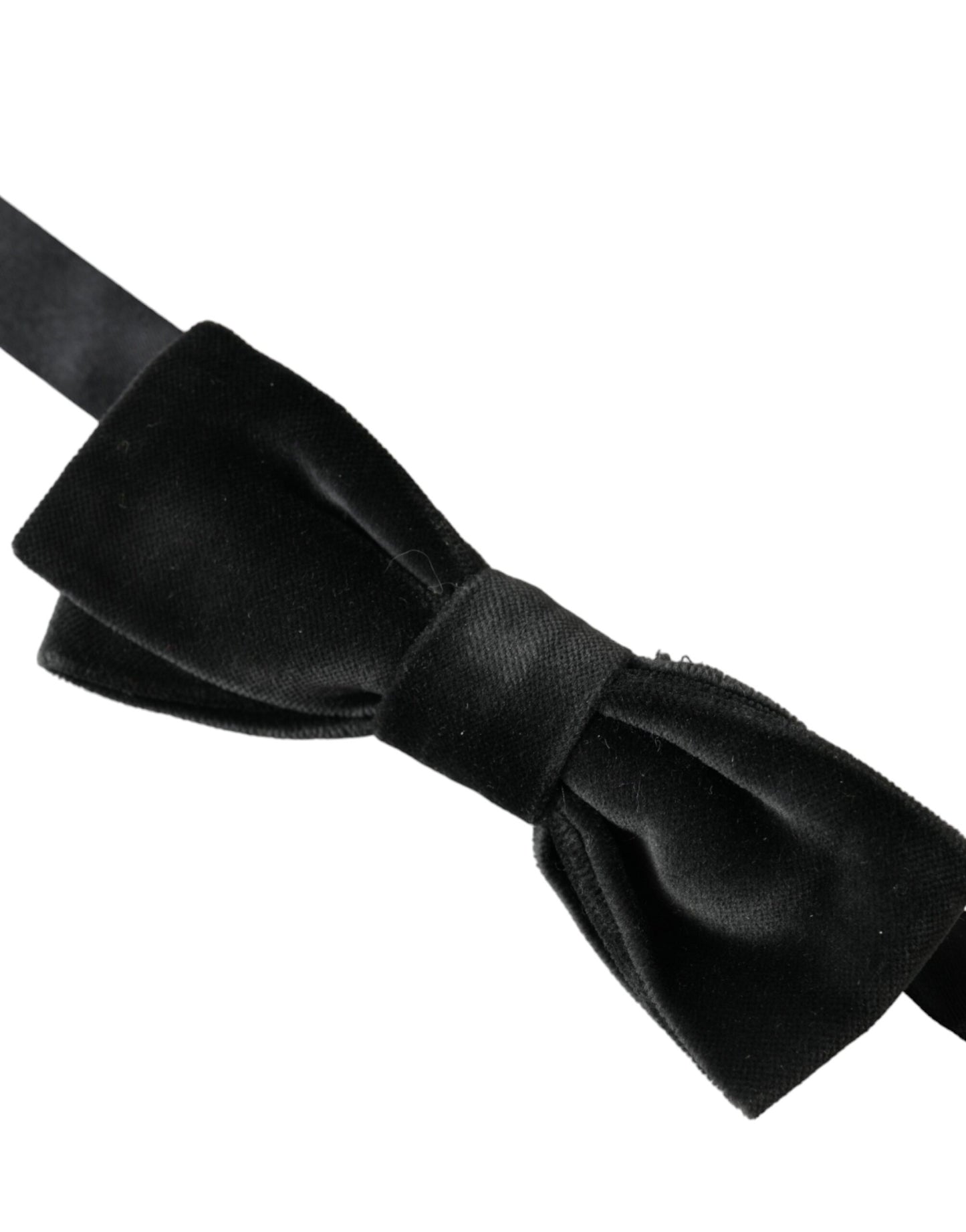  - Black Velvet Cotton Adjustable Neck Men Bow Tie