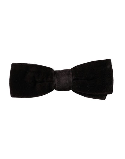  - Black Velvet Cotton Adjustable Neck Men Bow Tie