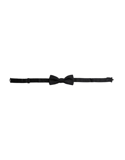  - Black Silk Adjustable Neck Men Bow Tie