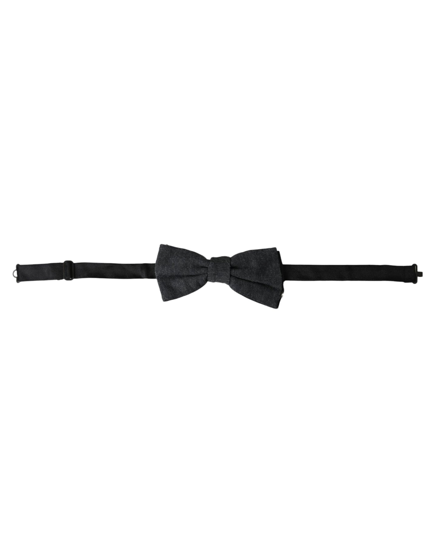  - Dark Gray Silk Adjustable Neck Men Bow Tie