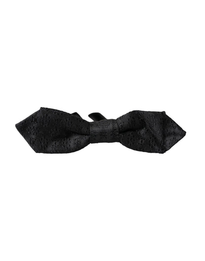  - Black Silk Fantasy Adjustable Neck Men Bow Tie