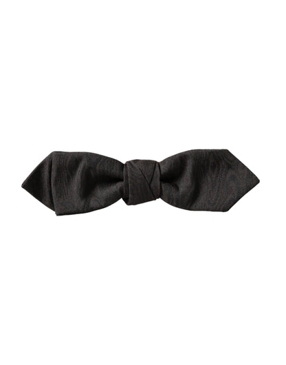  - Black Silk Adjustable Neck Men Bow Tie