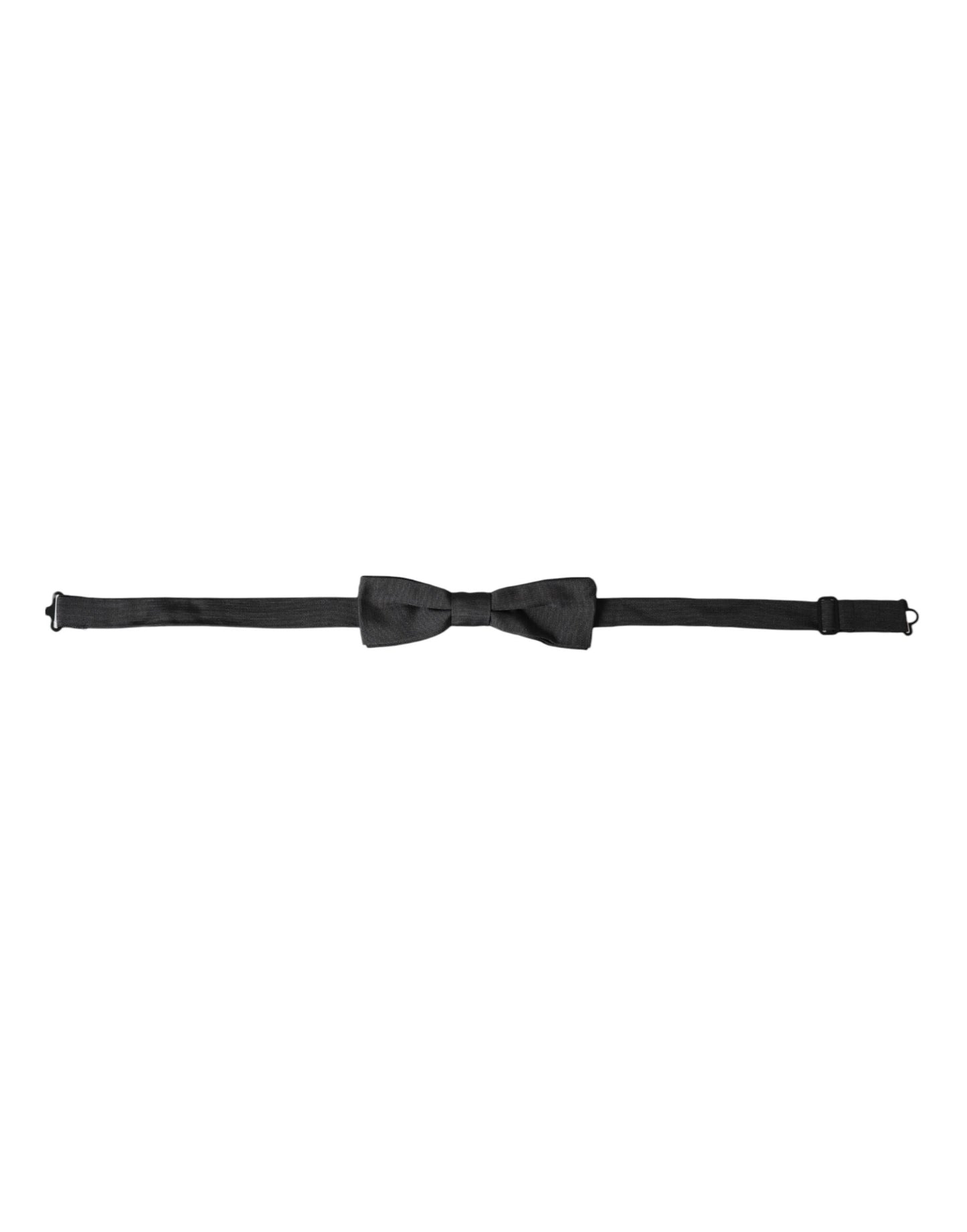  - Black Silk Adjustable Neck Men Bow Tie