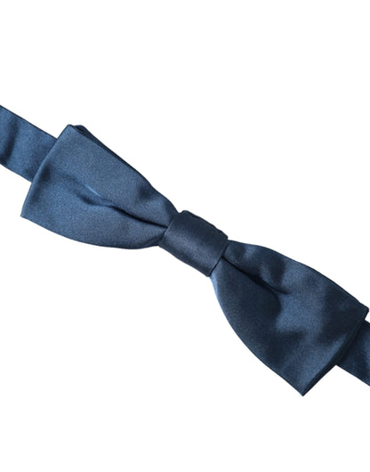  - Blue Satin Silk Adjustable Neck Men Bow Tie