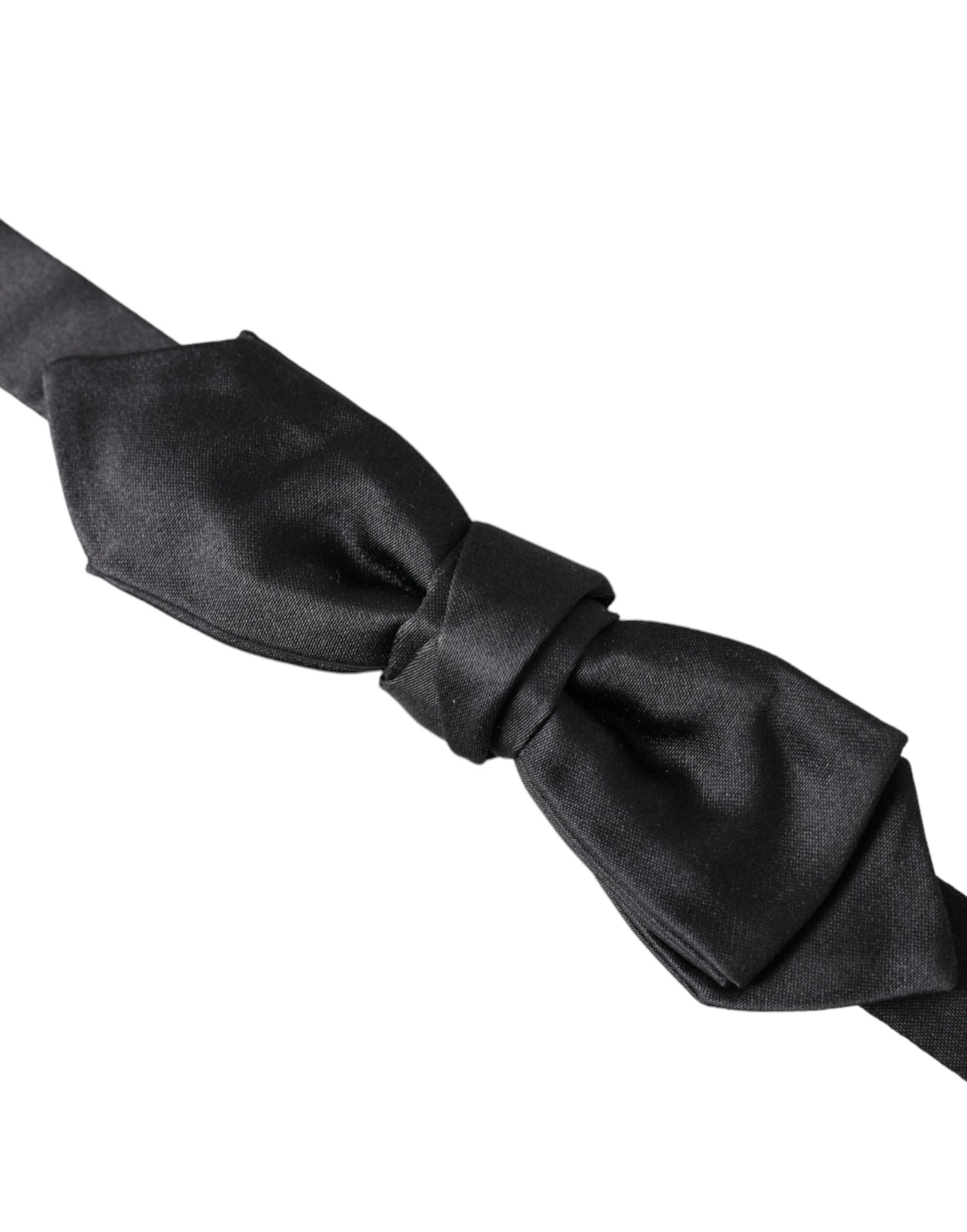  - Black Satin Silk Adjustable Neck Men Bow Tie