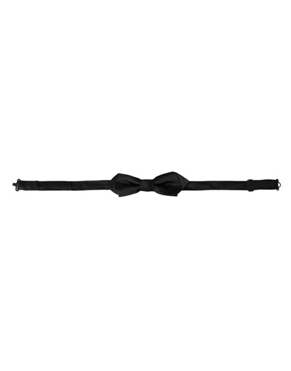  - Black Silk Adjustable Neck Men Bow Tie