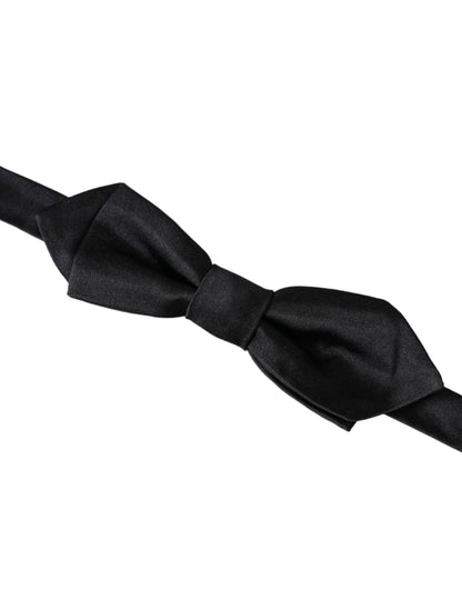  - Black Silk Adjustable Neck Men Bow Tie