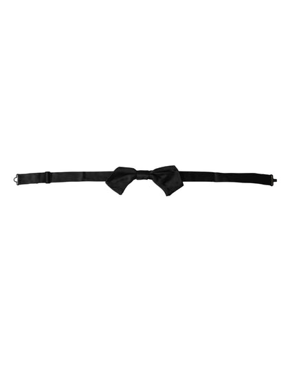  - Black Satin Silk Adjustable Neck Men Bow Tie