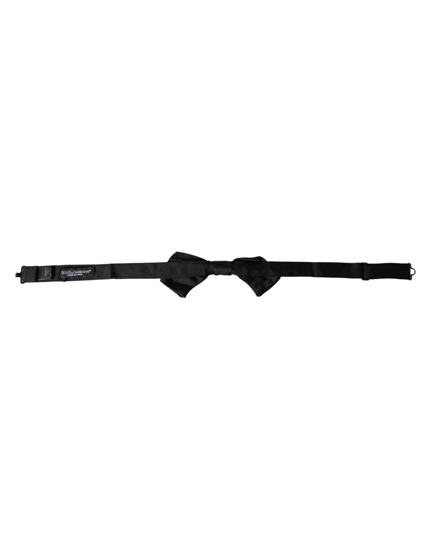  - Black Satin Silk Adjustable Neck Men Bow Tie