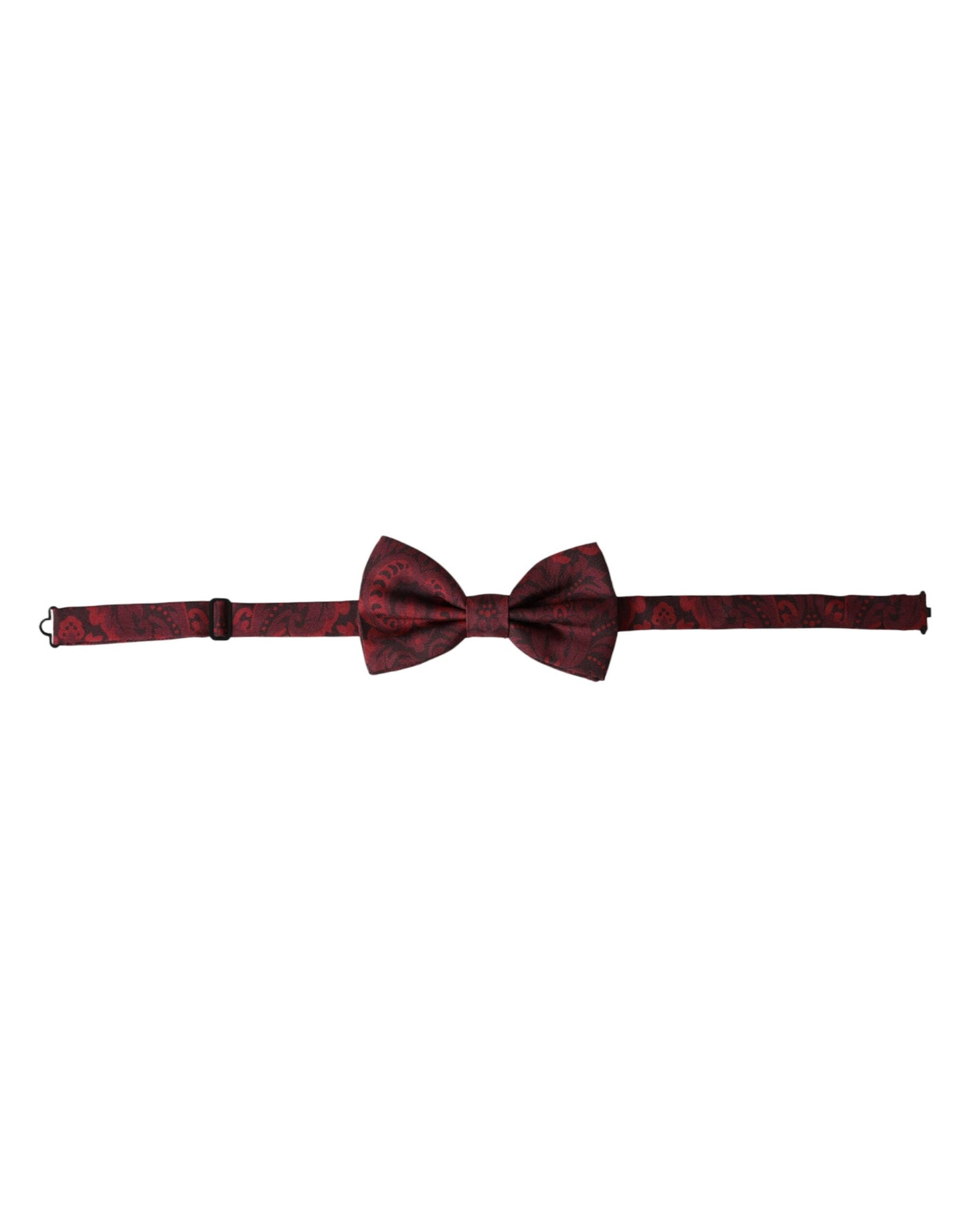  - Red Silk Floral Adjustable Neck Men Bow Tie