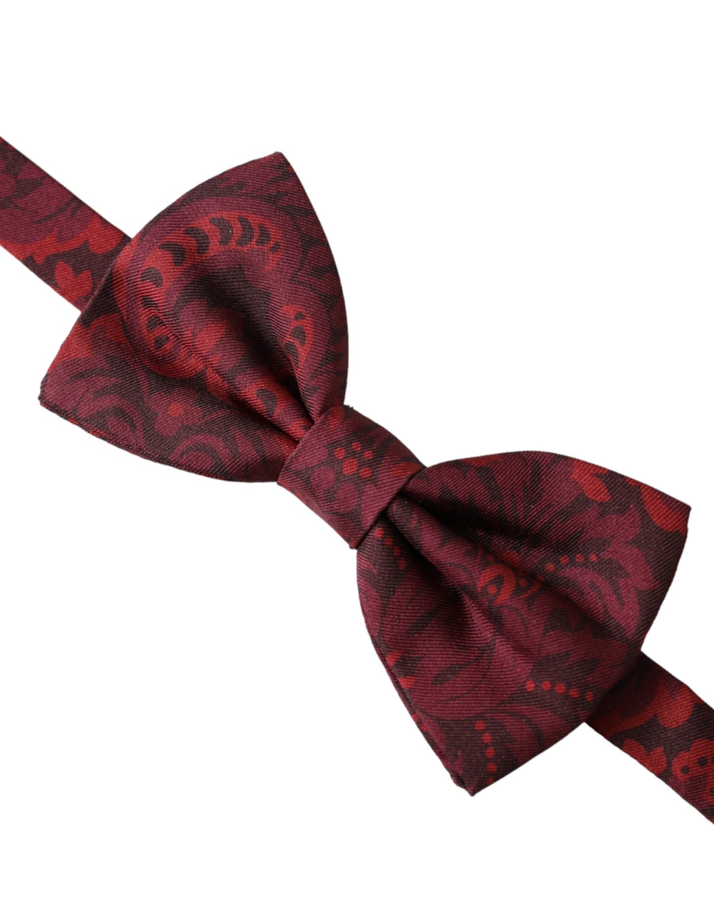  - Red Silk Floral Adjustable Neck Men Bow Tie