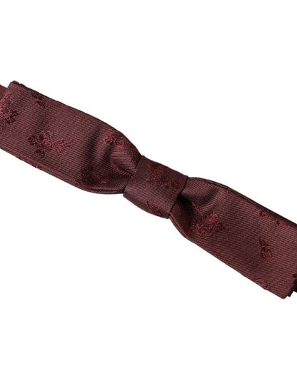  - Maroon Floral Silk Adjustable Neck Men Bow Tie