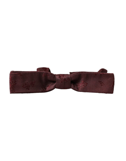  - Maroon Floral Silk Adjustable Neck Men Bow Tie