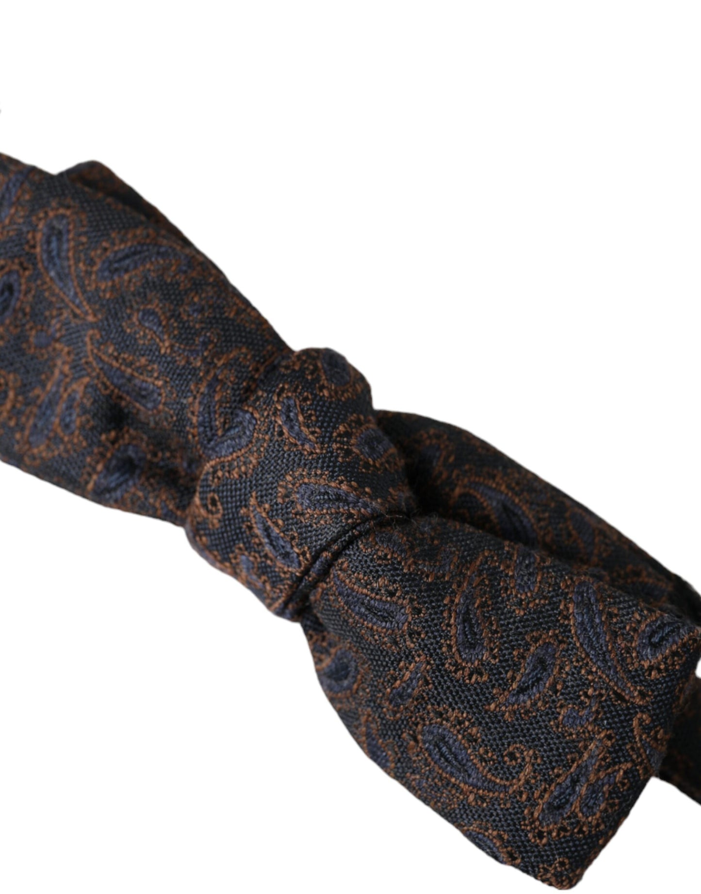  - Brown Fantasy Silk Wool Adjustable Neck Men Bow Tie