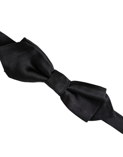  - Black Silk Adjustable Neck Men Bow Tie