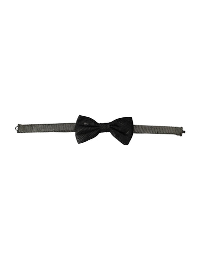  - Black Fantasy Silk Adjustable Neck Men Bow Tie