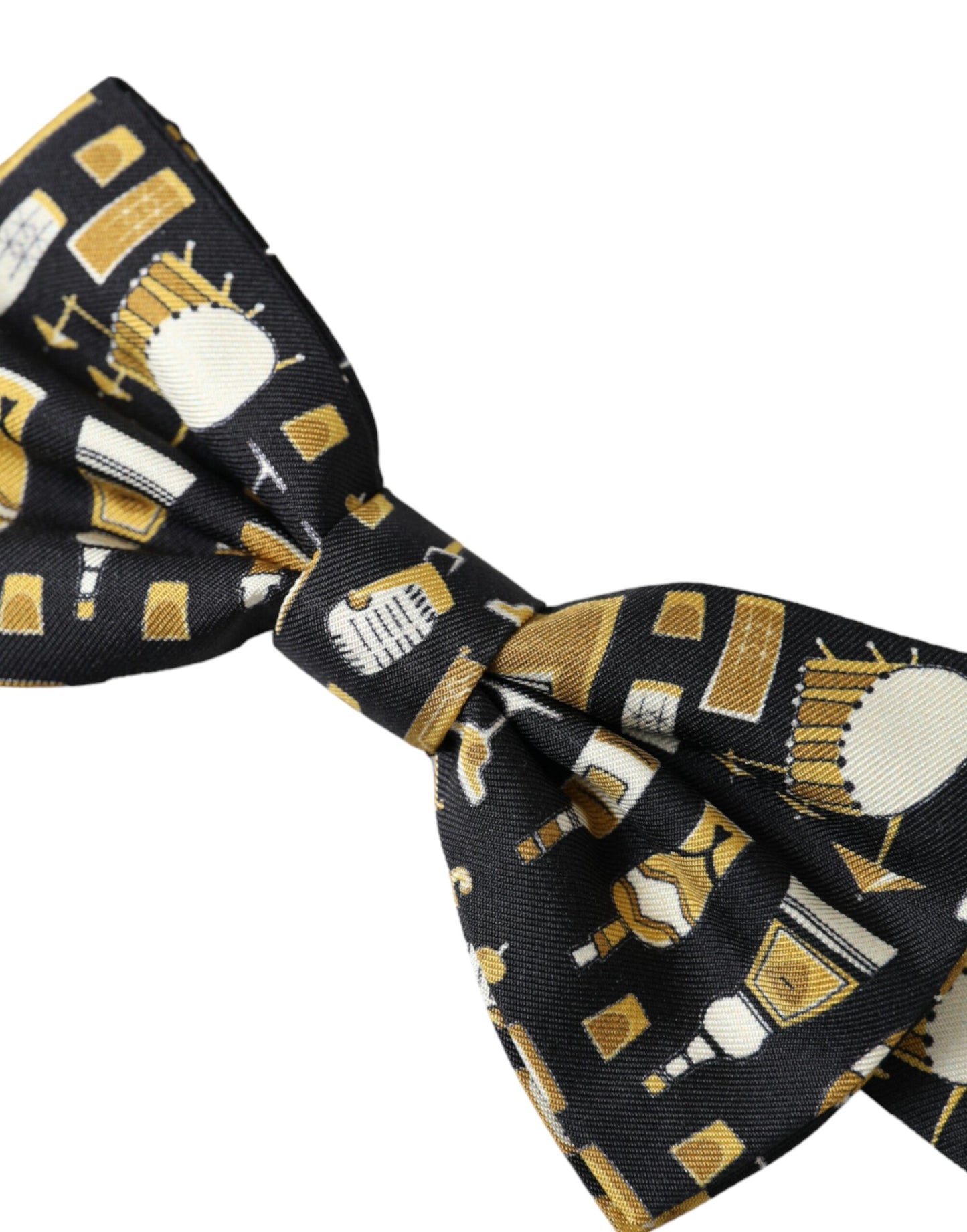  - Black Silk Cocktail Adjustable Neck Men Bow Tie