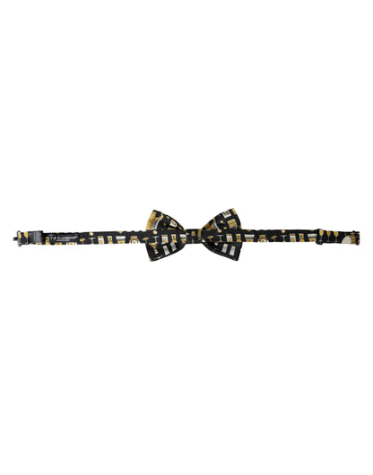  - Black Silk Cocktail Adjustable Neck Men Bow Tie