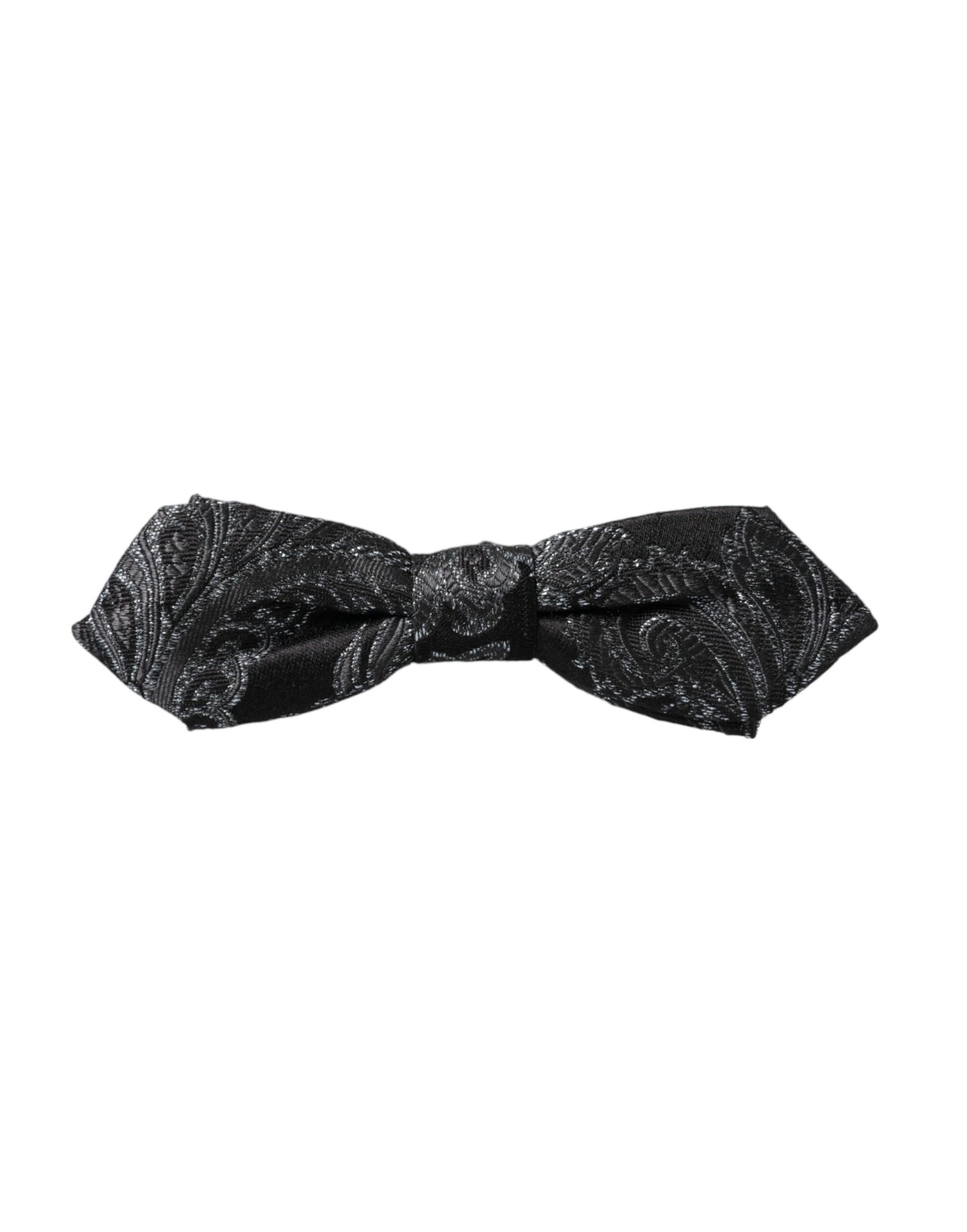  - Black Silk Jacquard Adjustable Neck Men Bow Tie