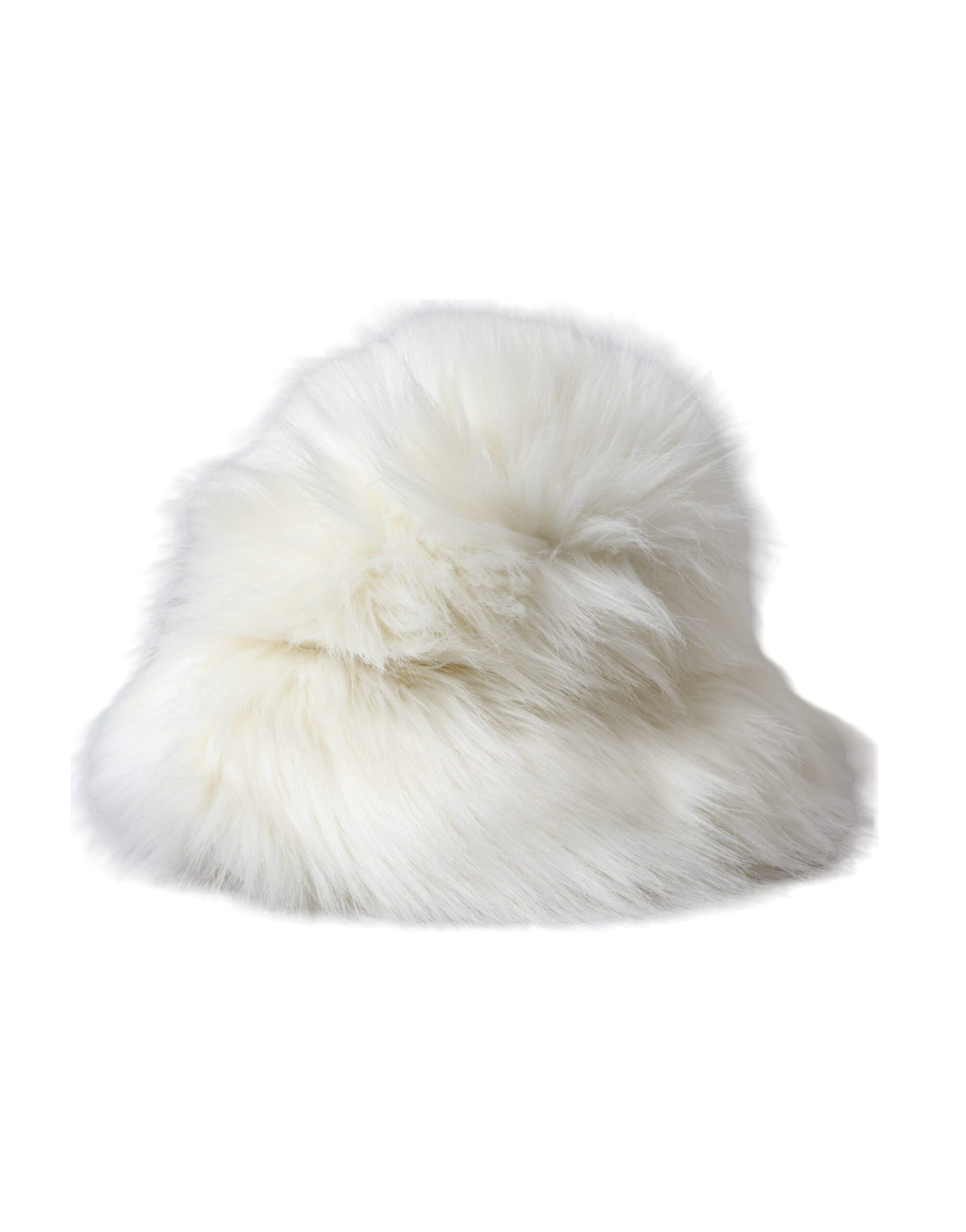 Dolce & Gabbana White Acrylic Fur Women's Bucket Hat