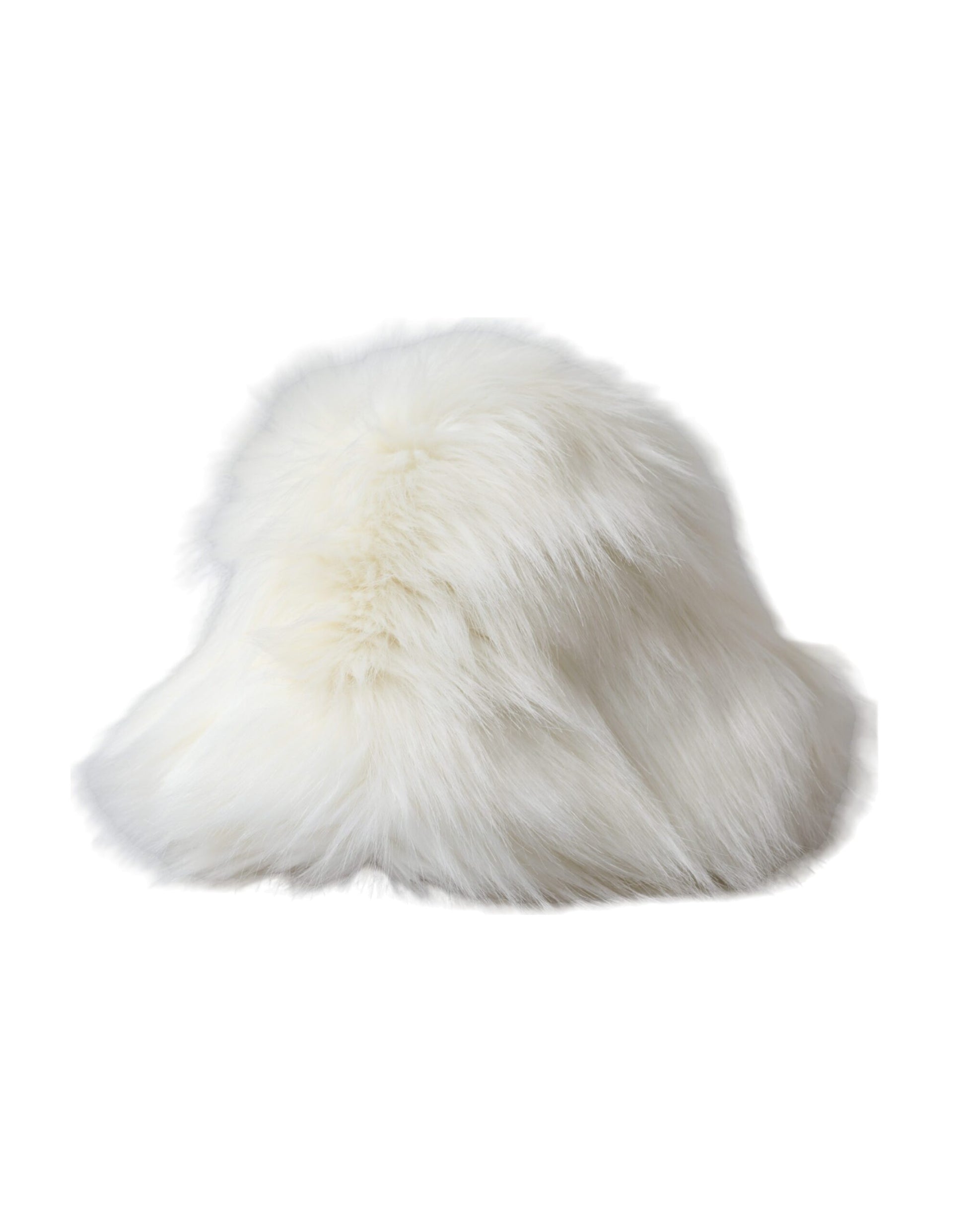 Dolce & Gabbana White Acrylic Fur Women's Bucket Hat