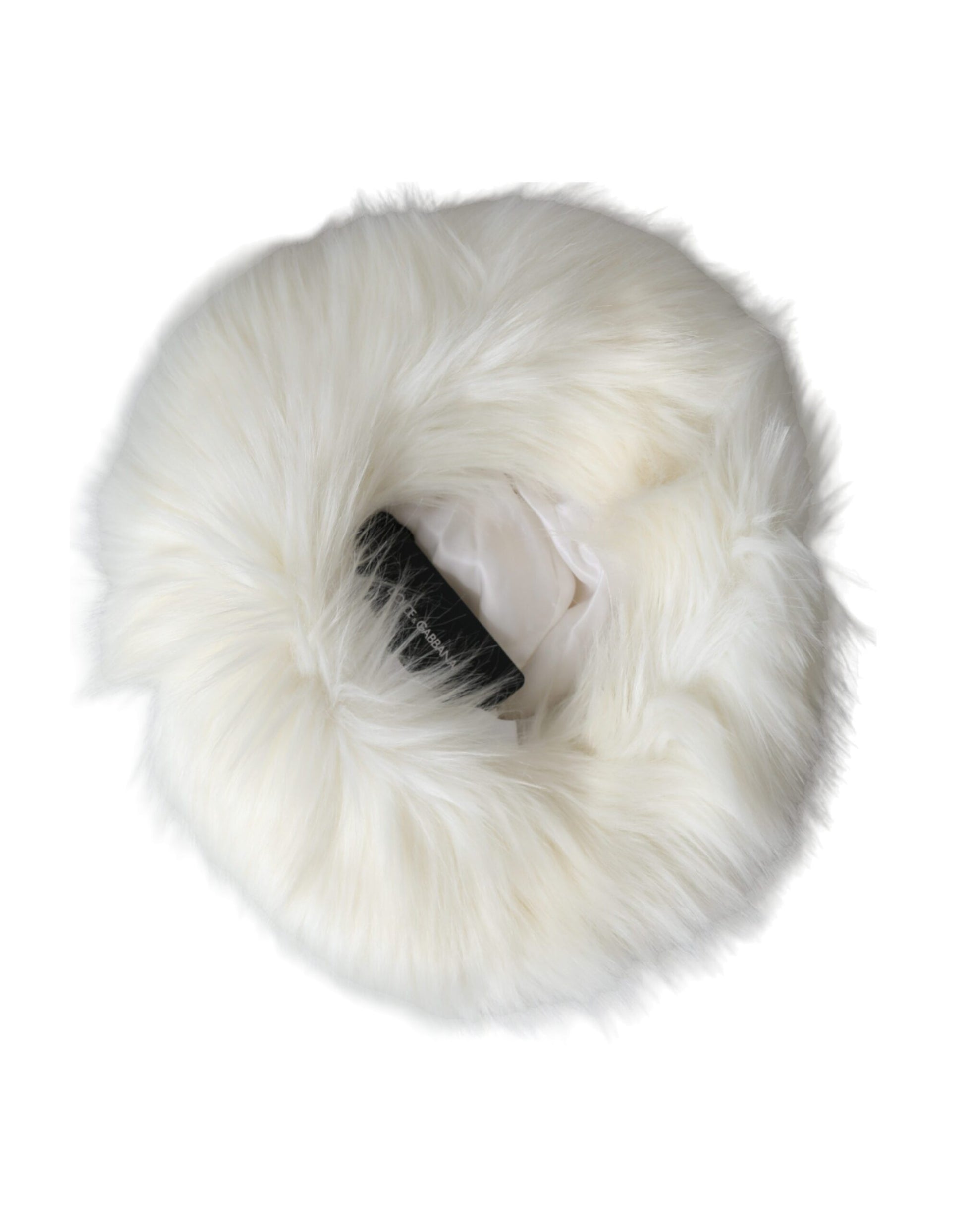 Dolce & Gabbana White Acrylic Fur Women's Bucket Hat