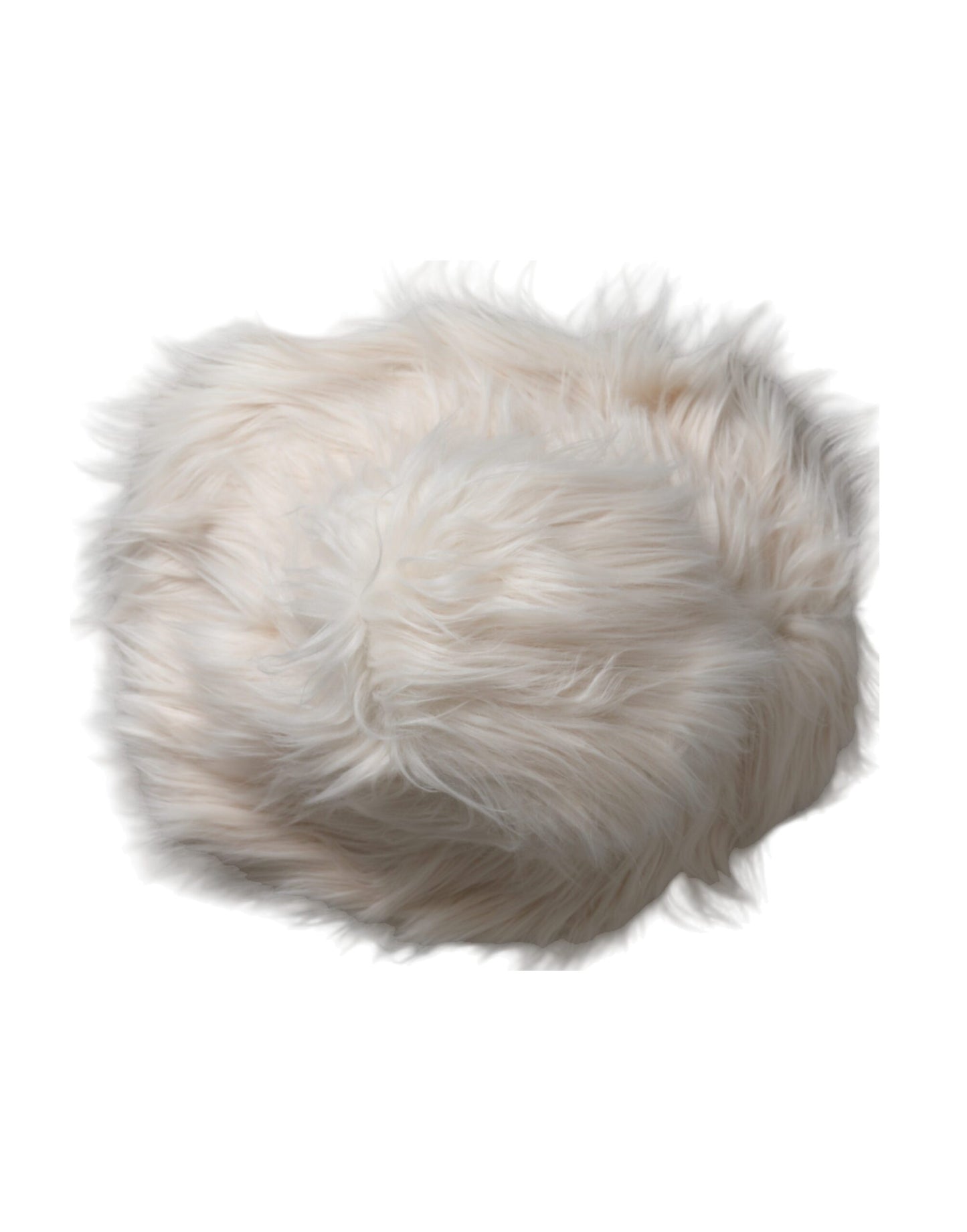Dolce & Gabbana Off White Acrylic Fur Women's Bucket Hat