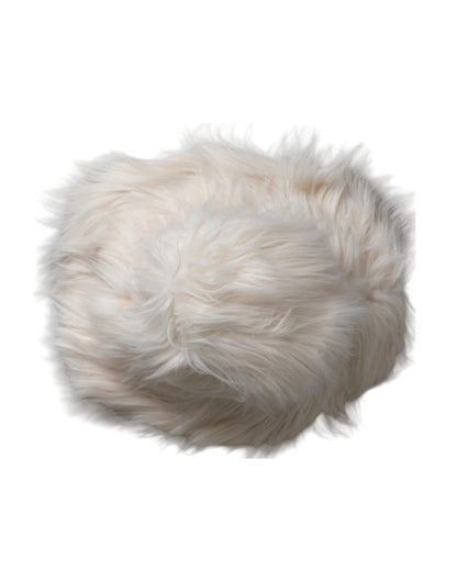 Dolce & Gabbana Off White Acrylic Fur Women's Bucket Hat