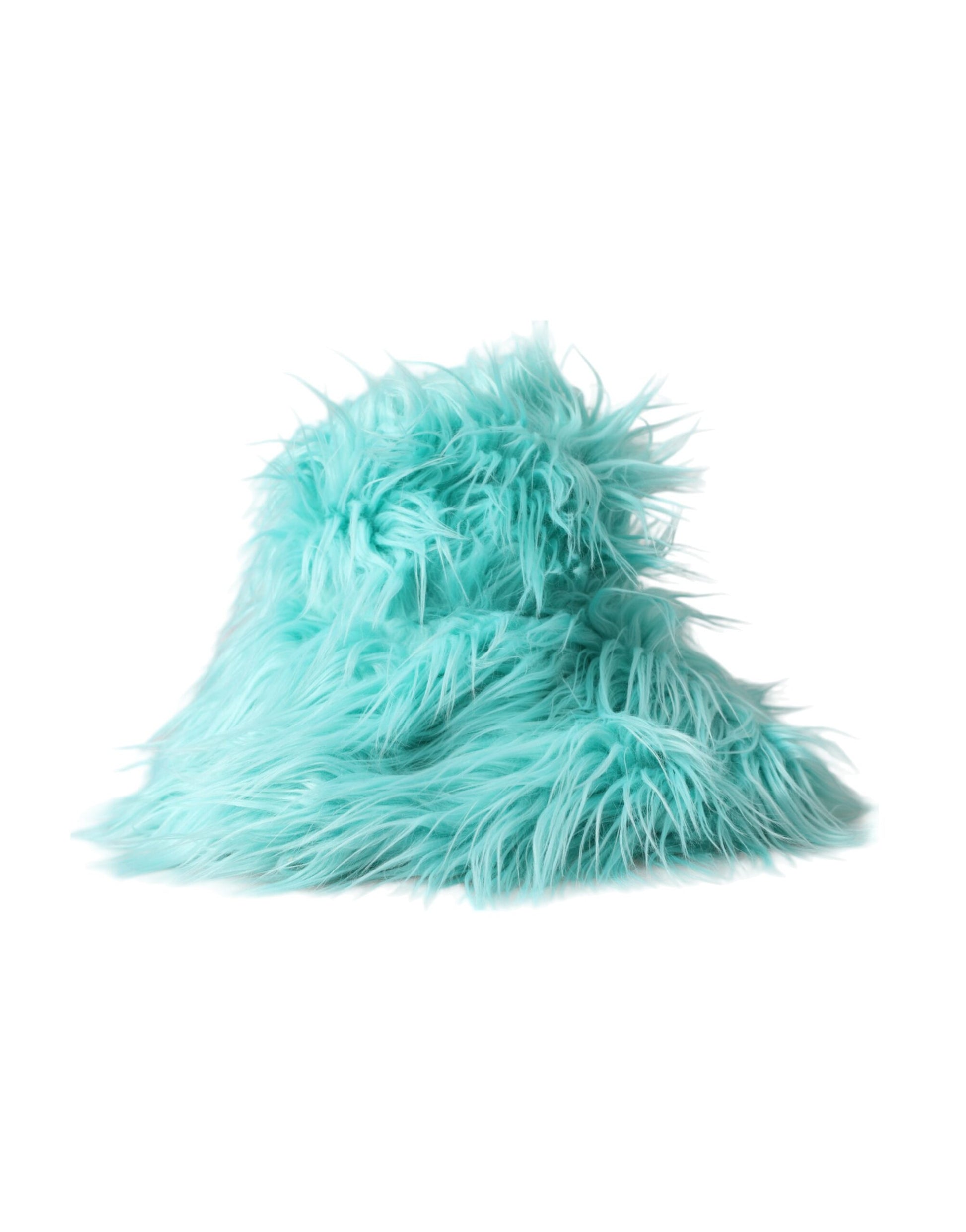 Dolce & Gabbana Mint Green Acrylic Fur Women's Bucket Hat